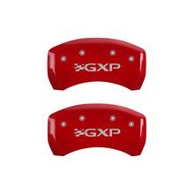 Load image into Gallery viewer, MGP 4 Caliper Covers Engraved Front Pontiac Engraved Rear GXP Red finish silver ch